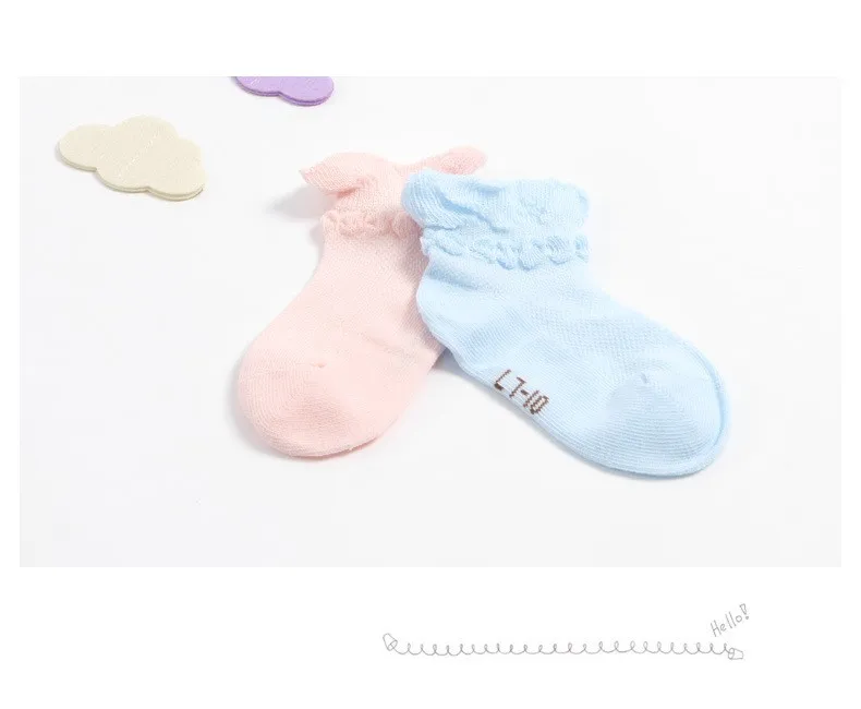 Летние детские носки из одноцветной сетчатой ткани для детей от 0 до 3 лет хлопковые детские носки без косточек w010