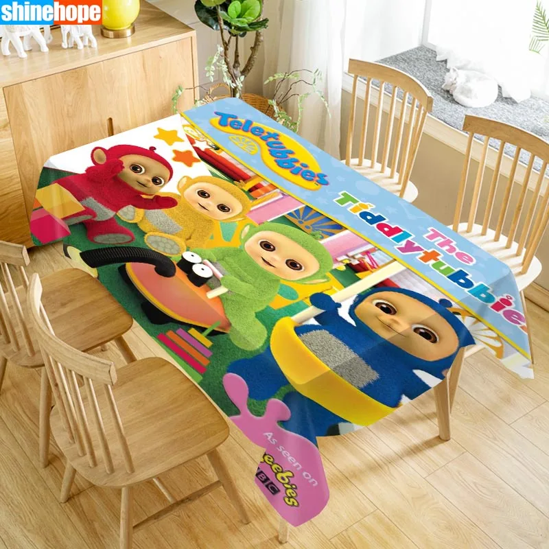 

Customize Tablecloth Teletubbies Oxford Cloth Dust-proof Rectangular Table Cover For Party Home Decor 100X140cm140x250cm