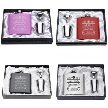 

Set of Engraved Stainless steel 6oz Flask Set Funnel Wedding Decors Bridemaids Father's Day Best Gifts Party Hen Night Favors