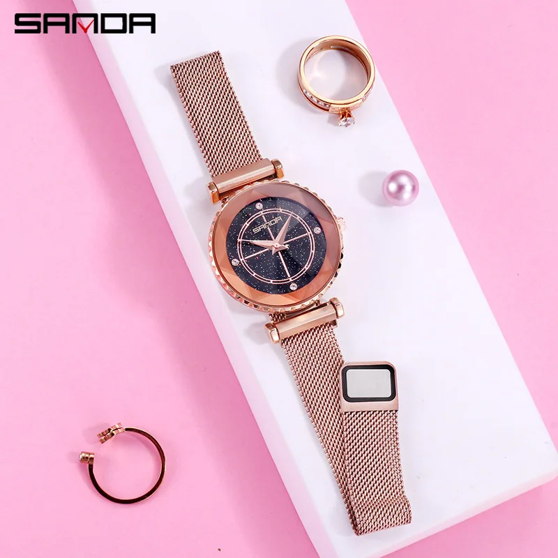 

2019 New Women Watches Starry Sky Design Quartz Ladies Watch Easy To Wear Magnet Closure zegarek damski bayan kol saati 4Colors
