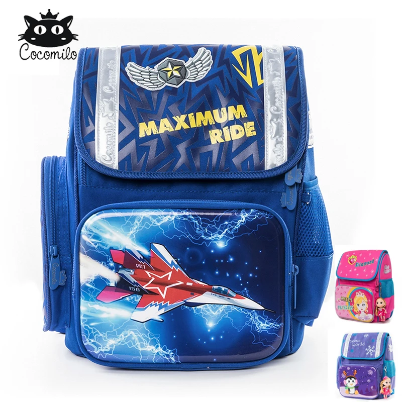 Cocomilo детский школьный рюкзак для мальчиков с мультяшным рисунком, школьная сумка, ортопедические рюкзаки, Mochila Infantil, большой для 1-3 класса
