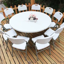 HDPE пластиковый складной круглый обеденный стол для отелей, ресторанов, дома и улицы 152D