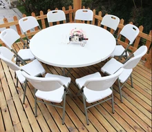 HDPE plastic folding dining table round for hotels restaurant home and outdoor 152D