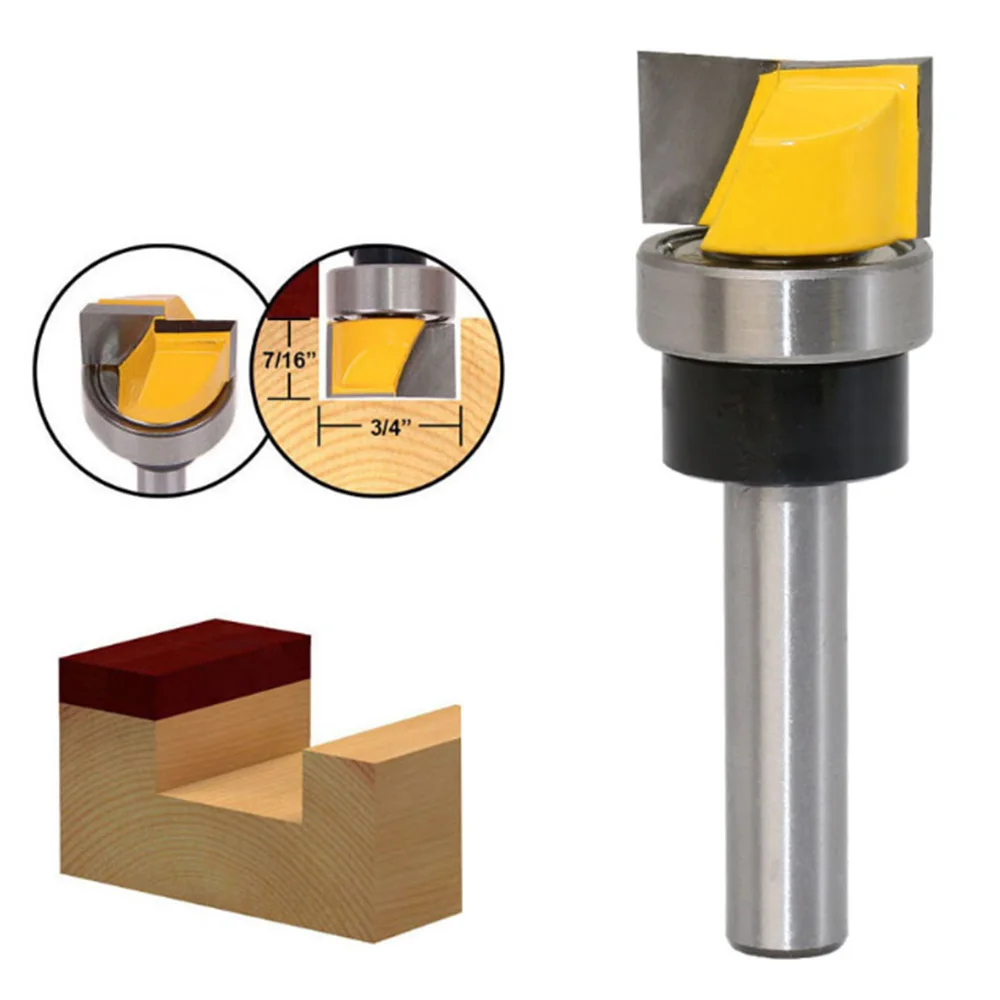 

8mm Woodworking Shank Template Trim Hinge Mortising Router Bit Straight End Mill Trimmer Cleaning Flush Trim Tenon Cutter