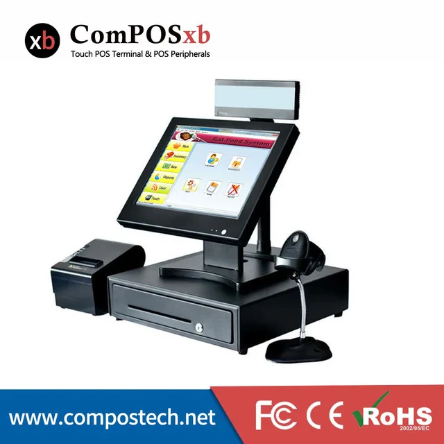 

15 Inch Touch Screen Monitor All In One Point Of Sales Pos Whole Set Billing Machine Price RS8815A