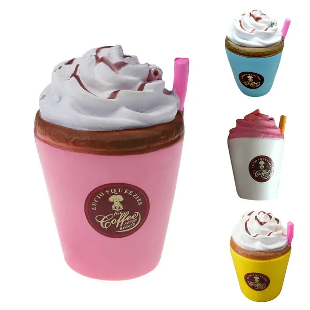 

Mskwee Kawaii Jumbo Milk Ice Cream Coffee Cup Squishy Cup Cake Squishies Soft Slow Rising toys gifts for Relieves Stress Anxiety