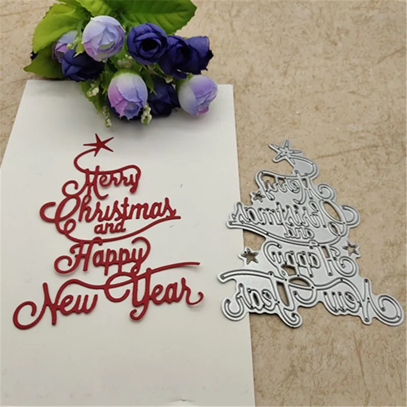 

Merry Christmas Metal Dies Scrapbooking Metal Cutting Dies Craft Stamps die Cut Embossing Card Make Stencil Frame