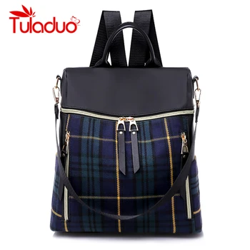 

Women Oxford Backpacks Waterproof School Bags for Women 2018 Plaid Female Shoulder Bags Famous Brand Casual Travel Backpack Hot