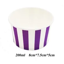 20 шт./упак. фиолетовые полосы тема одноразовый лед кремовые чашки фиолетовые полосы бумажные стаканчики с принтом фиолетовый цвет тема одноразовые чашки