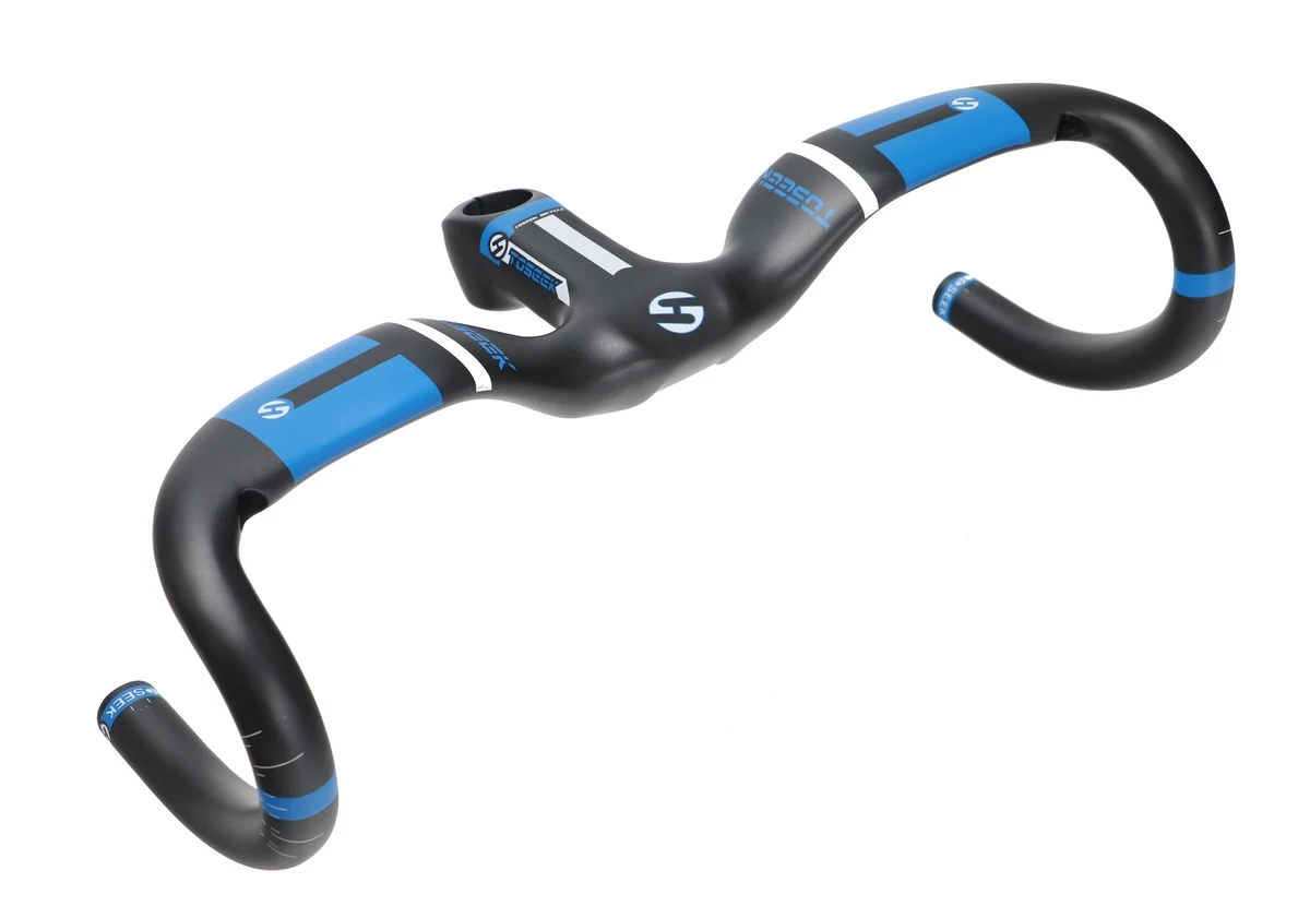 

Toseek Carbon Fiber Handlebar UD Matte Blue 400/420/440x80/90/100/110/120mm Road Bike Integrated Bent Handlebar Bicycle Parts
