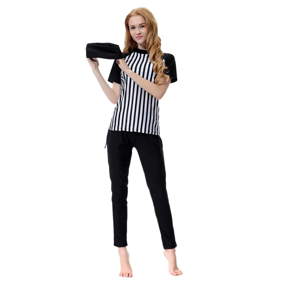 

Muslim Swimwear Women Modest Patchwork Full Cover Short Sleeve Swimsuit Islamic Hijab Islam Burkinis Wear Bathing 3Piece Suit T8