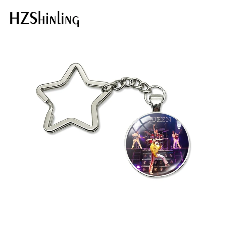 New Arrival Pop Rock Band Queen Star Key Chains Fashion Rock Sigers Band Musicians Bag Car Hold Keyrings Jewelry Gifts