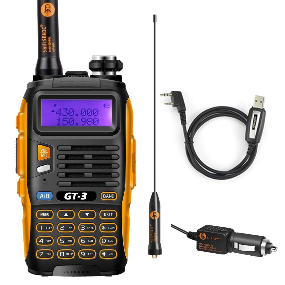 Baofeng GT-3 Mark II VHF/UHF 136-174/400-520 MHz Dual Band FM Ham Two Way Radio Walkie Talkie with USB Programming Cable Baofeng GT-3 Mark II VHF/UHF 136-174/400-520 MHz Dual Band FM Ham Two Way Radio Walkie Talkie with USB Programming Cable