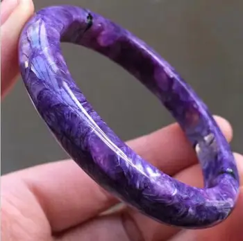 

55-57mm Top Quality Natural Purple Charoite Crystal Gemstone Bracelet Bangle AAAA