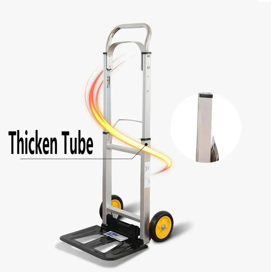 HQ TT01 100KGS сверхпрочная Складная ручная тележка алюминиевая для складов колесная с