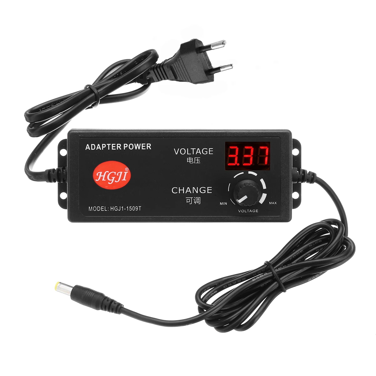 

Excellway 4-24V 2.5A 60W AC/DC Adjustable Power Adapter Supply EU Plug Speed Control Volt Display