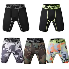 Fast Dry дышащий Для мужчин спортивный сжатия Шорты Фитнес марафон камуфляж тренажерный зал Фитнес Training Шорты для женщин