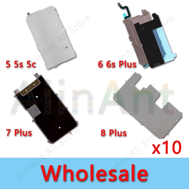 10 шт. для iPhone 5 5s 5c 6 6s 7 8 Plus ЖК-экран задняя металлическая пластина ободок оптовая