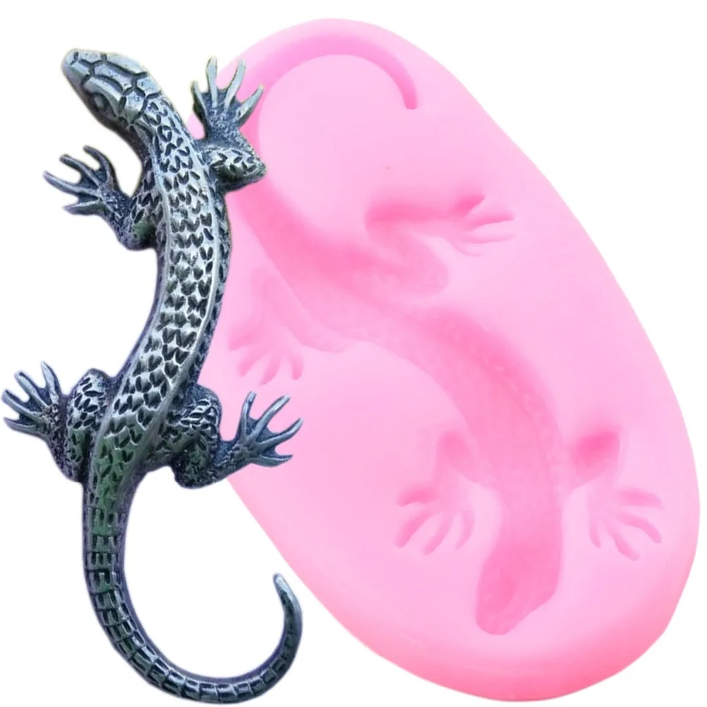 3D Ящерица силиконовая форма геккон Salamander помадка моды украшения торта инструменты шоколадные конфеты форма для мастики формы для полимерной глины