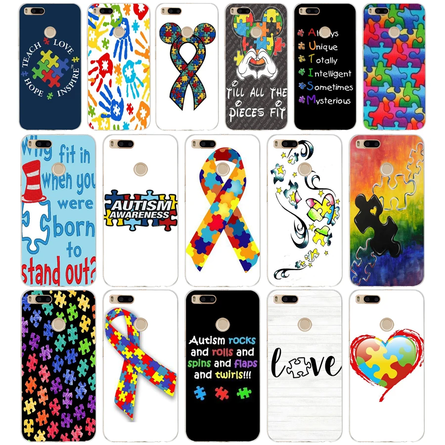 

259SD Puzzle Autism Awareness Style Soft Silicone Tpu Cover phone Case for xiaomi redmi 4A 4X note 4 4x mi A1 A2 lite