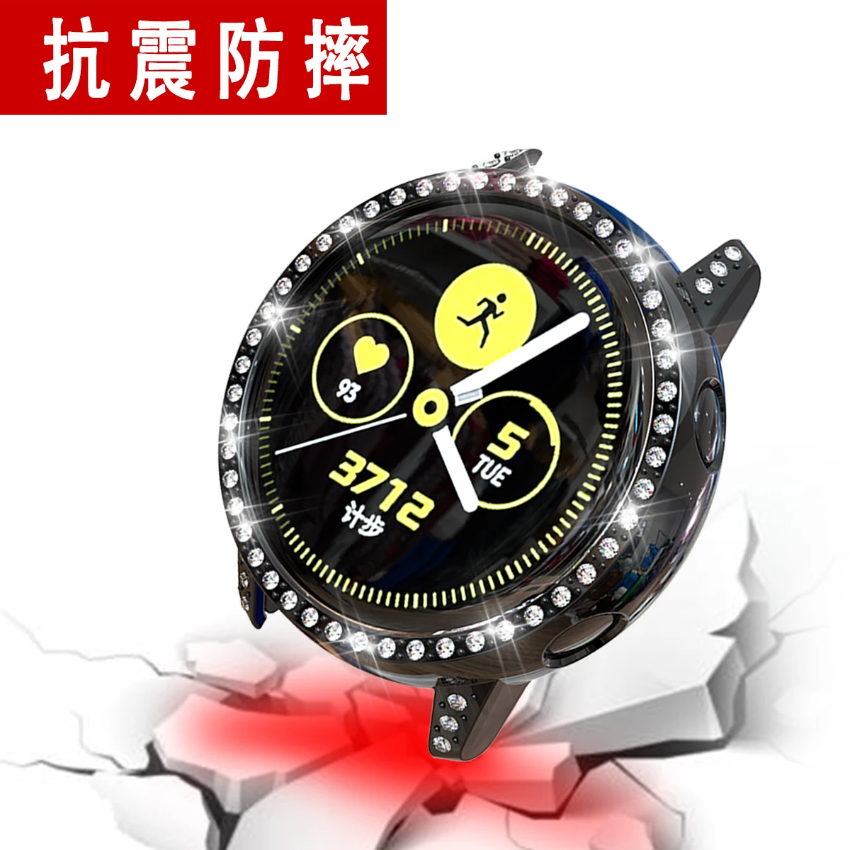 Чехол для samsung Galaxy Watch Active Bumper Shell Bling Diamond Frame Жесткий PC защитный чехол ремешок для часов аксессуары для ремешка