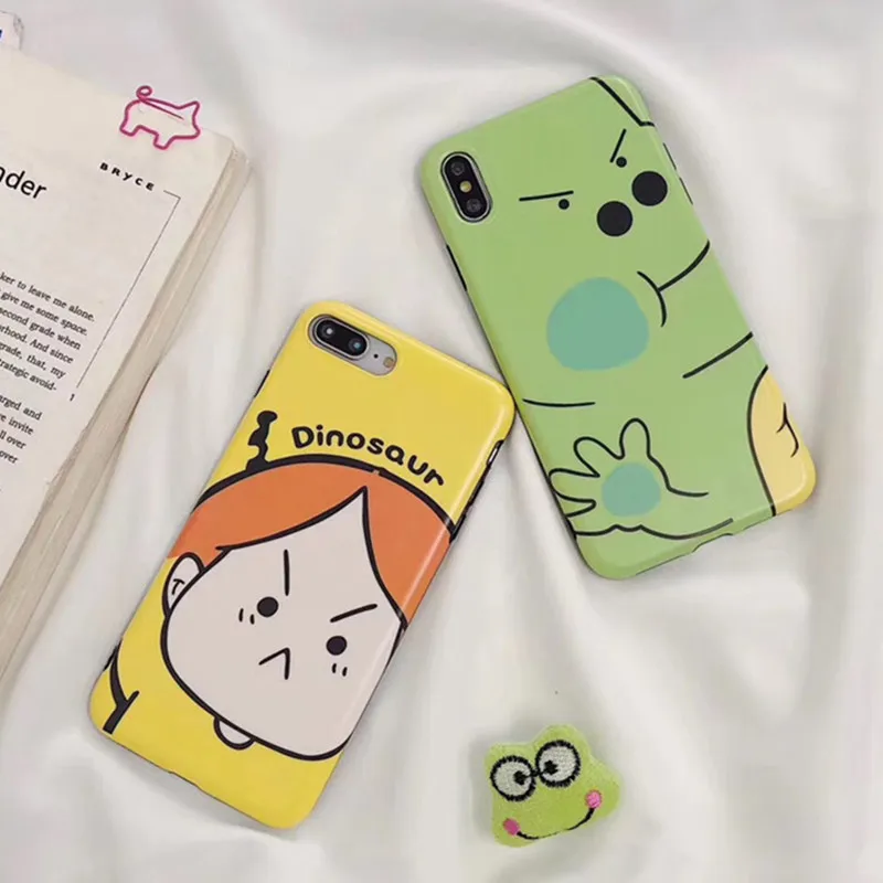 

Silicone Cute Cartoon Funny Girl Dinosaur Smooth Cover Phone Case For Xiaomi Mi 6 6X 8 8SE 9 9SE A2 Soft IMD Back Protect Funda
