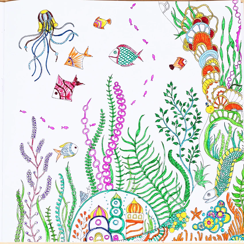 1 PC 24 Pages English Edition Lost Ocean Inky Coloring Book for Kids Adult Relieve Stress Kill Time Graffiti Drawing Art Books 1 PC 24 Pages English Edition Lost Ocean Inky Coloring Book for Kids Adult Relieve Stress Kill Time Graffiti Drawing Art Books