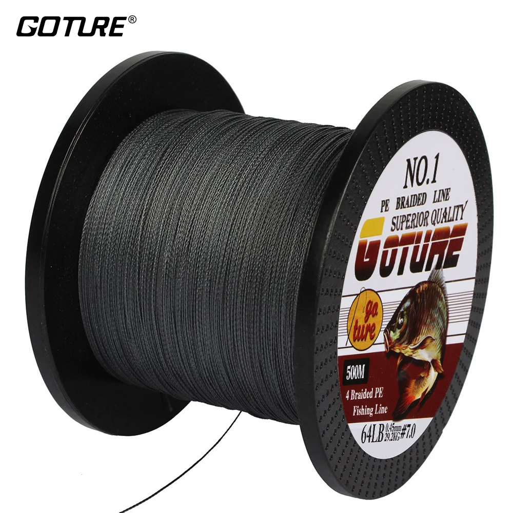 Buy Goture PE Braided Fishing Line Multifilament 500M 4 Strands Wire Leader