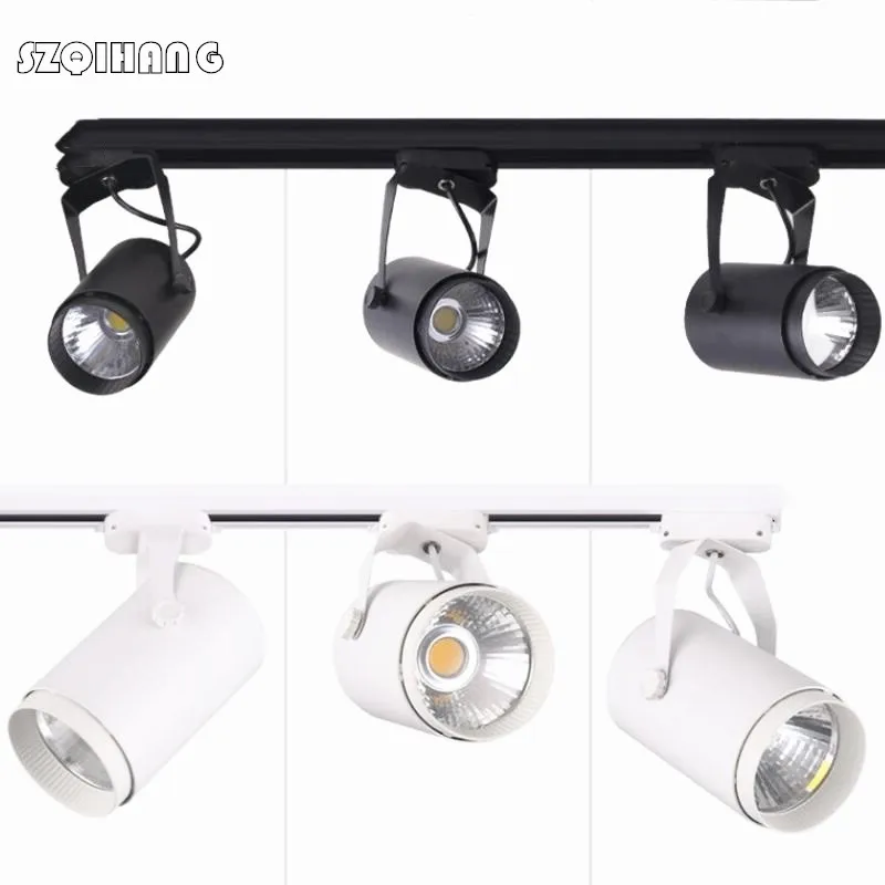 

20W 30W COB LED Track Light Clothing Shop Windows Showrooms Exhibition Spotlight COB LED Ceiling Rail Spot Lamp 85-265V/AC