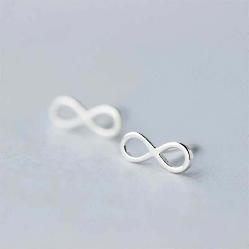 

MloveAcc High Quality 925 Sterling Silver Infinity Love Knot Stud Earrings for Women Fine Jewelry Brincos Gift