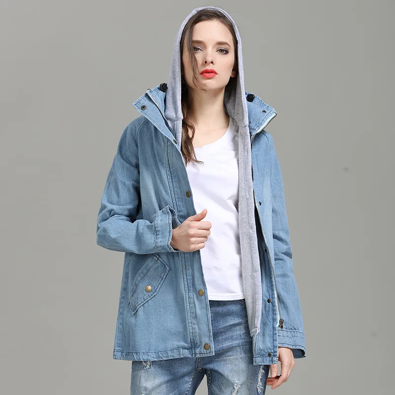 

Women Coat 2 pieces set Denim Jacket Vintage Loose Jaqueta Feminina Oversized 6xl Long Sleeve Jeans women Coat Jackets