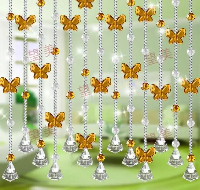 

Home decoration Bead curtain 5 strings are all 1 meter can be customized butterfly crystal bead curtain