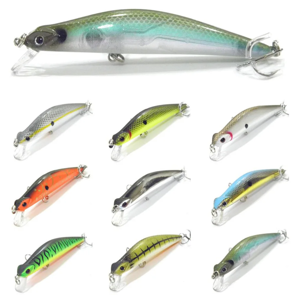 5PCS Fishing Lure Floating Minnow casting trolling Topwater Lures bait