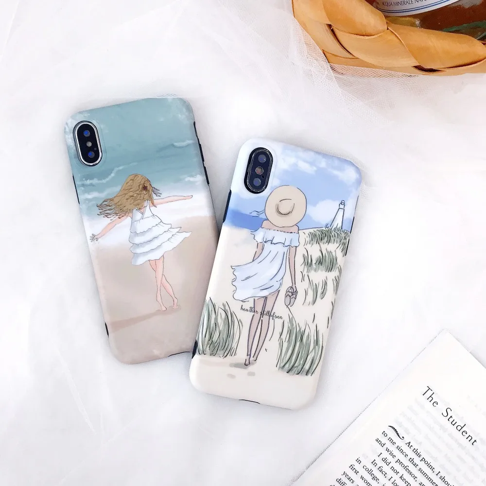 

FastDeng Matte Silicone Phone Case For iPhone 6 6s 7 8 6p 7p 8p Beautiful landscape patterned Soft Back Cover For iPhone X X XR