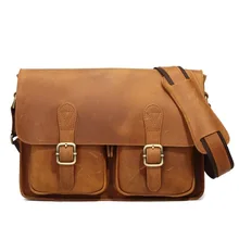 Высококачественная Мужская сумка из натуральной кожи, школьная Повседневная дорожная сумка через плечо, деловой портфель