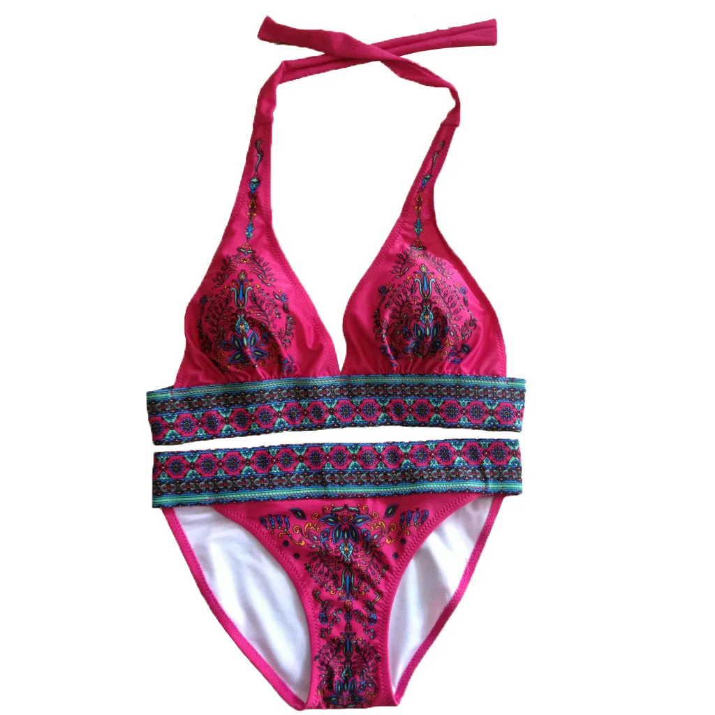 Good deal Stylish Women's Halterneck Printed Bikini Setin Bikinis Set