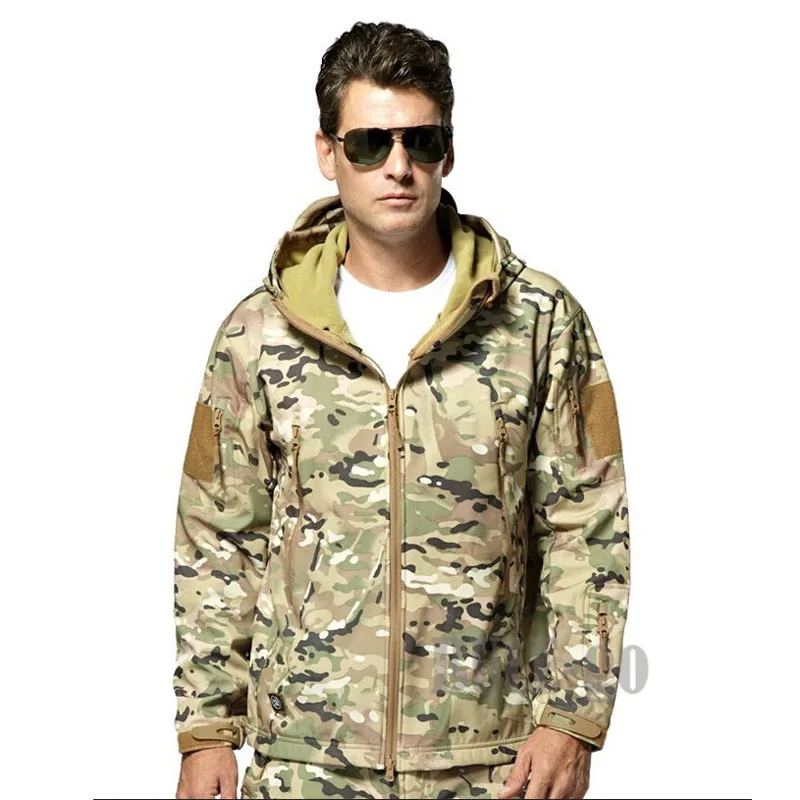 Акулья кожа Softshell V4.0 Военная тактическая куртка мужская водонепроницаемая