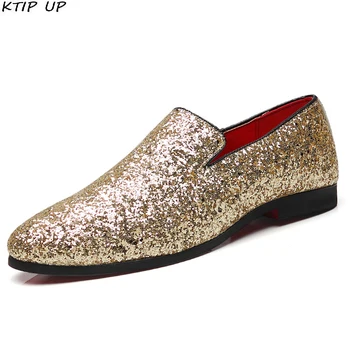 

2019 New Big Size Men's Loafers Slip On Men Leather Shoes Luxury Casual Fashion Trend Brand Men Shoes Shiny Wedding Shoes