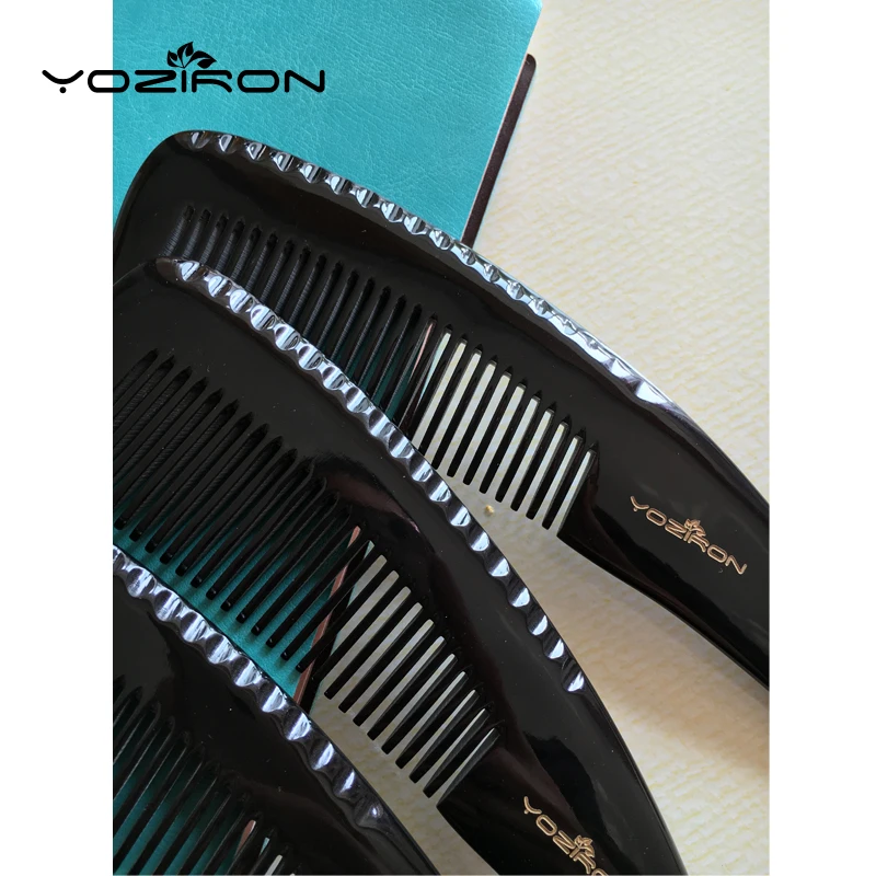 YOZIRON хит продаж натуральный черный рожок буйвола гребни высокое качество и щетки