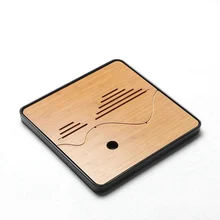 Китайский кунг-фу натуральный бамбук и меламин пуэр чайный поднос с дренажной водой, круглые и квадратные дорожные чайные доски чайные поддоны