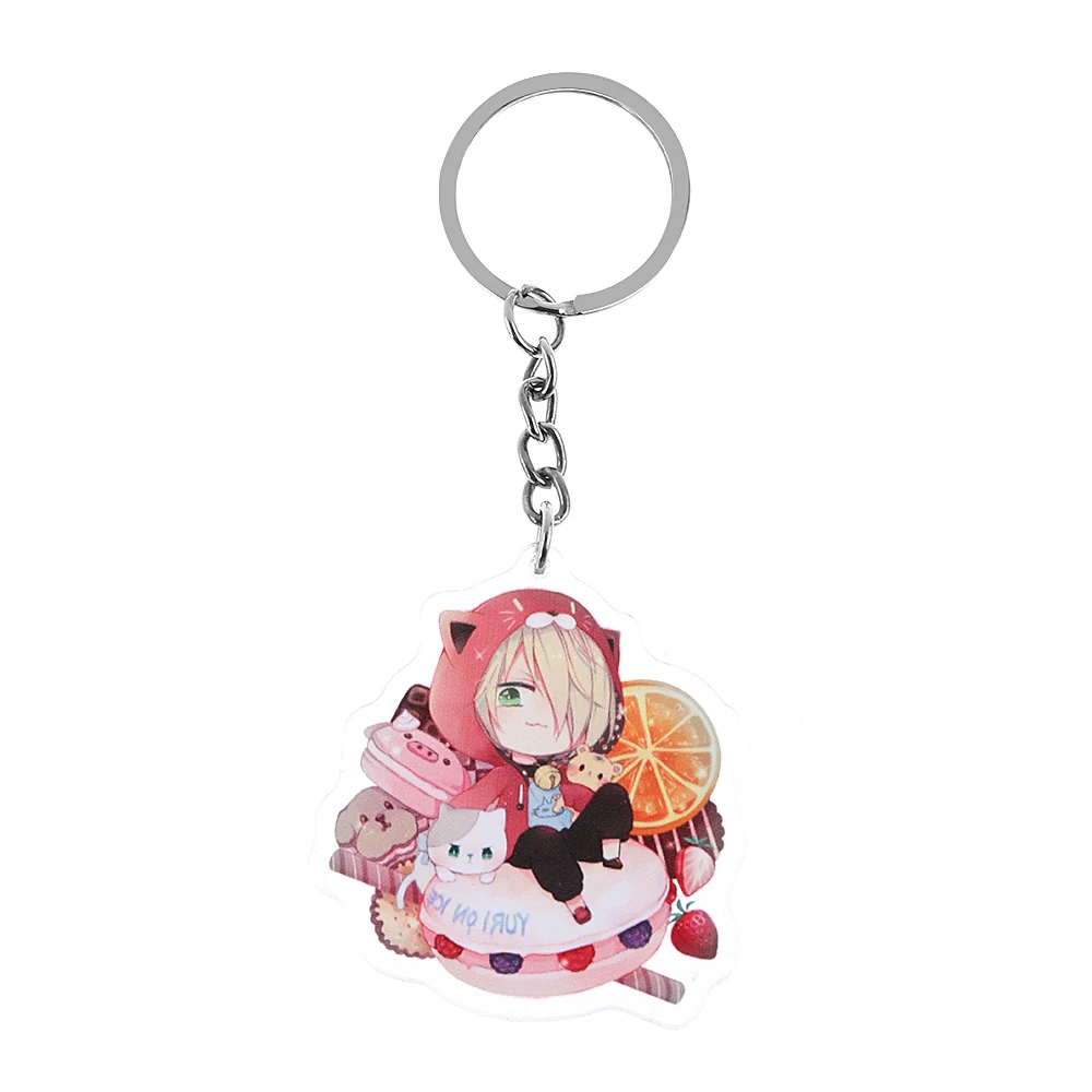 

1 Pcs Vogue Anime Yuri On ICE Victor Nikiforov Acrylic Key chain Keyring Pendant Cosplay Phone Bag Pendant Hang Chain Gift