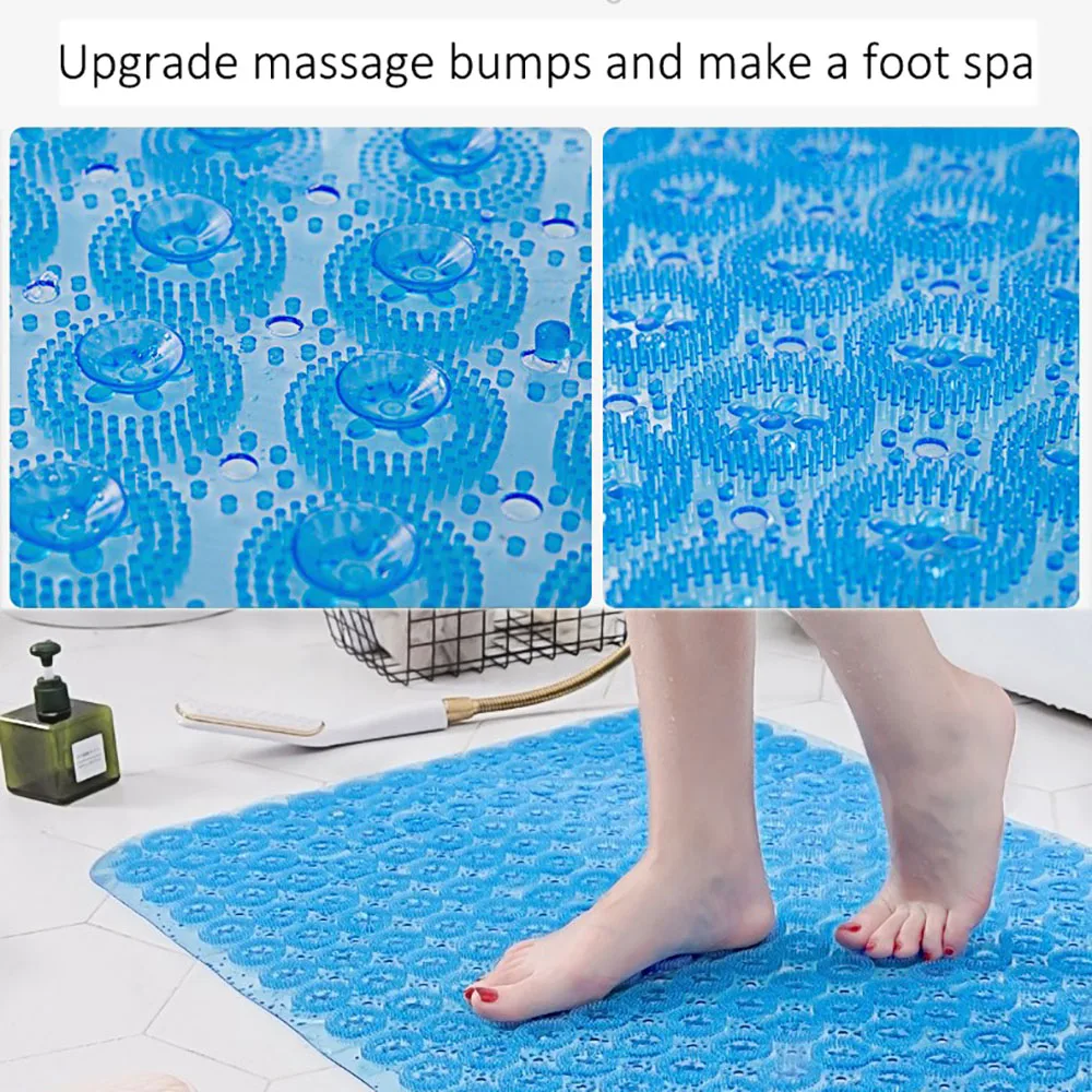 

Non-Slip Extra Long Bath Shower Mat Bathroom Mat Bathtub Mat Suction Cup Mat Suction Grip Antiskid Baby Safety Shower Bath Mat