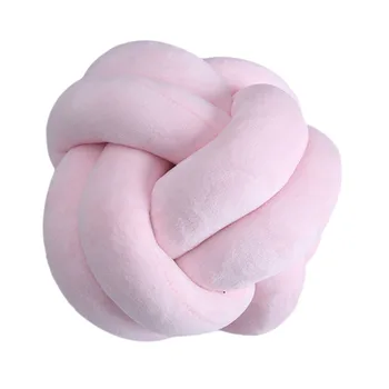 

Nordic Style Pillow Cushion Velvet Ball Knot Pillow Solid Color Baby Calm Sleep Dolls Stuffed Kid Adult Bedroom Decoration