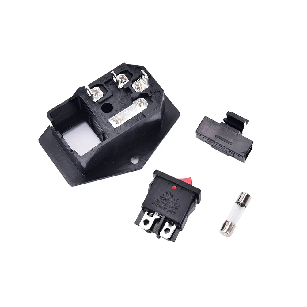 

One Piece ON/OFF switch Socket with female plug for power supply cord arcade machine IO switch with Fuse