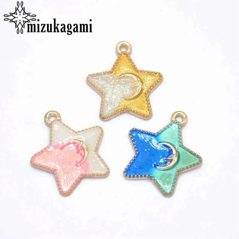 

Zinc Alloy Drop Oil Enamel Charms Stars 30pcs/lot For DIY Fashion Earrings Jewelry Making Accessories