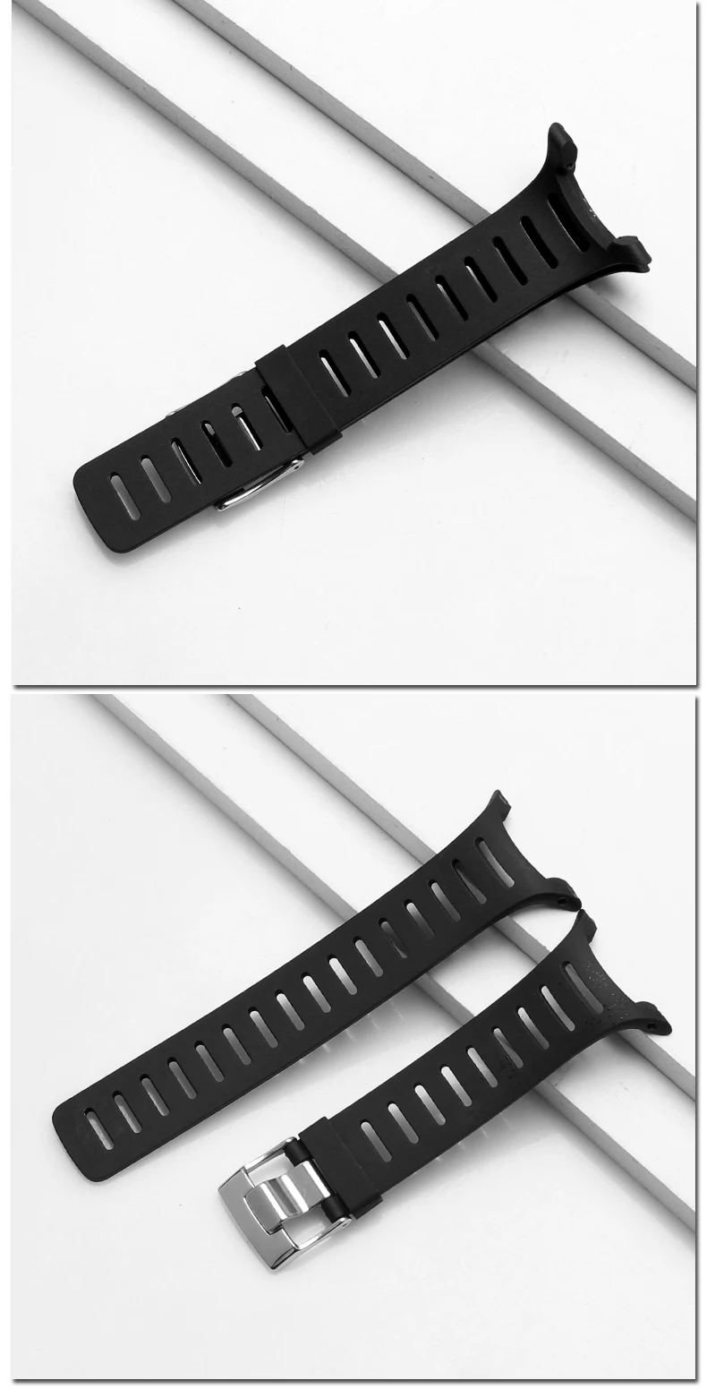 Новый резиновый ремешок для часов SUUNTO T1 T1C T3 T3C T3D T4C T4D Смарт ремешок для часов черный suuntoi T серии