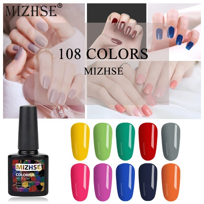 

MIZHSE Gel Paint for Nails Esmaltes Permanentes De Uv Y Led Soak Off White Nude Red Gel Nail Polish Glitter Gel Polishes