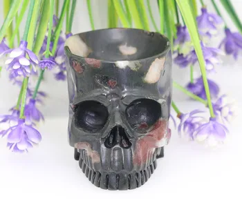 

2.99"WINE GLASS - LOTUS STONE Handmade Carved Crystal Skull Crystal Realistic Crystal Healing Furnishing Articles Figurine TC79