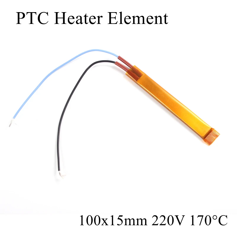 

1pc 100x15mm 220V 170 Degree Celsius PTC Heater Element Constant Thermostat Insulated Thermistor Ceramic Air Heating Plate Chip