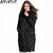 AYUNSUE, высокое качество,, женский пуховик на белом утином пуху, зимнее пальто с капюшоном, женские куртки, женская теплая парка, Mujer Inverno, WXF232